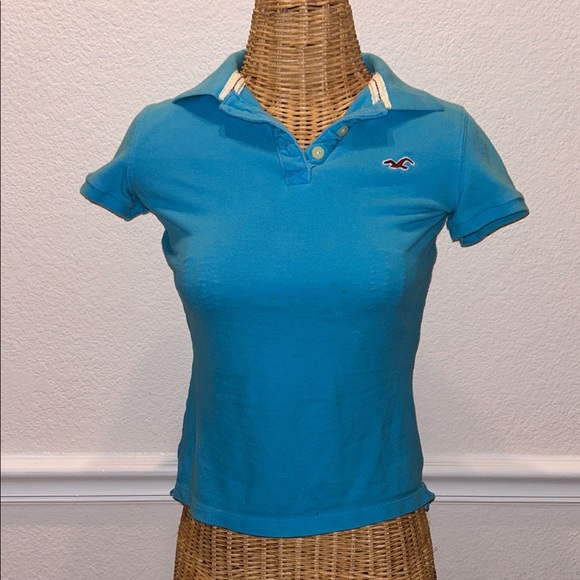 Hollister Tops - Hollister 2000s Teal Short Sleeve Polo